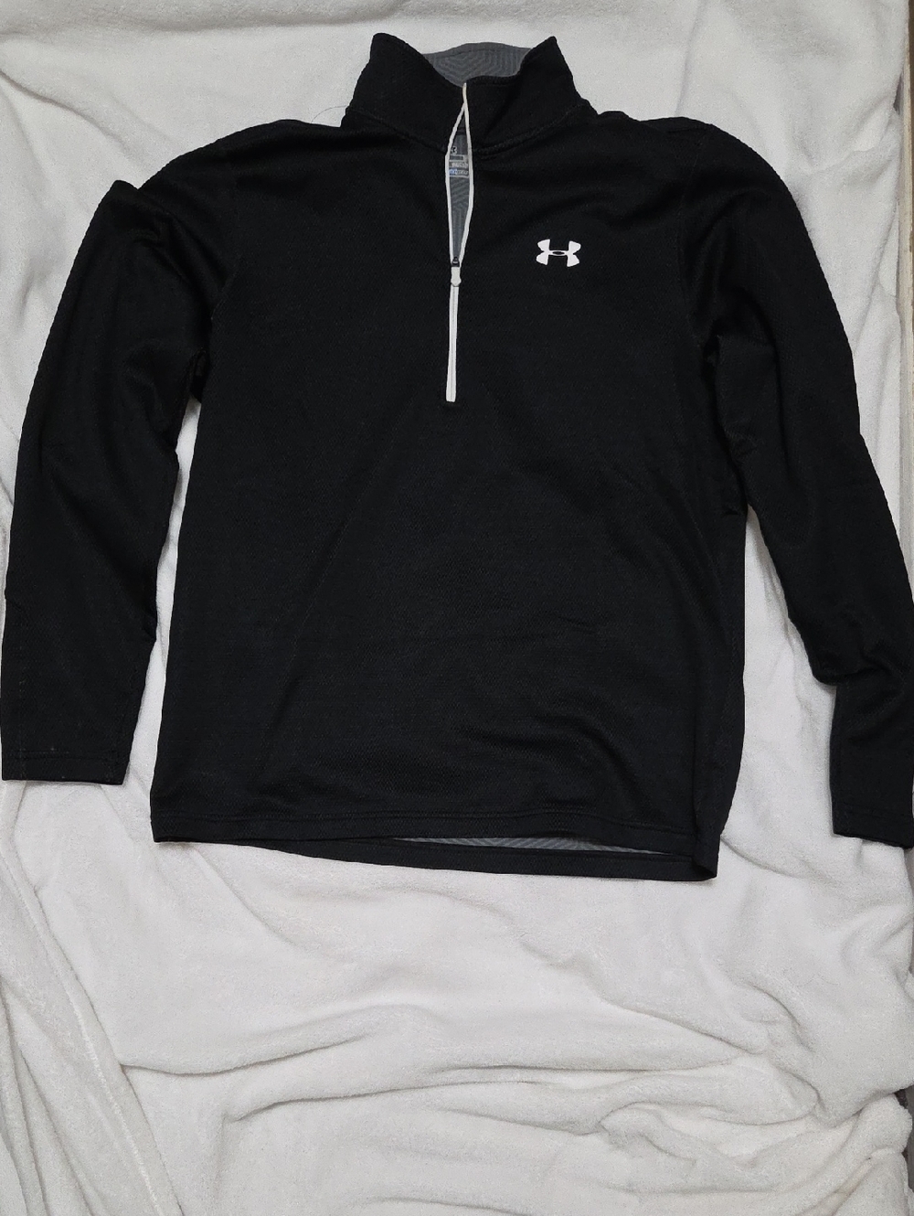 Under Armour Coldgear Black Half-Zip Pullover with White Logo